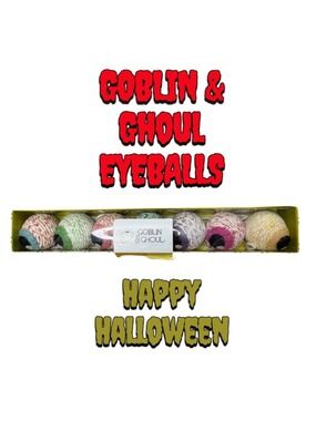 Goblin & Ghoul Halloween Garland 6 ft Multi Colored Eyeball Home Decor NIB